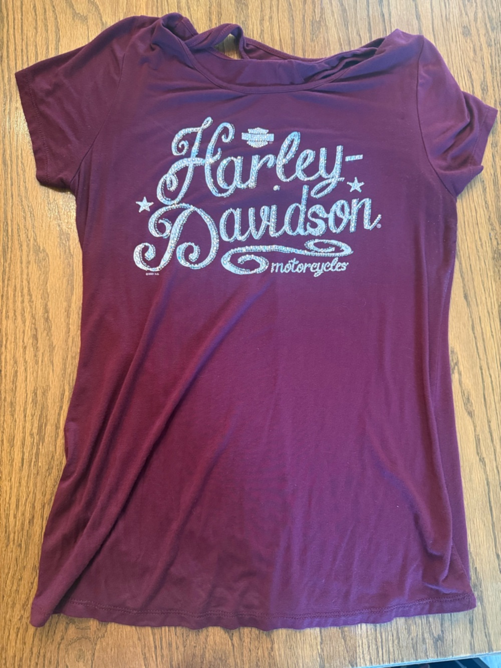 Harley-Davidson Plum Rhinestone Logo Tee